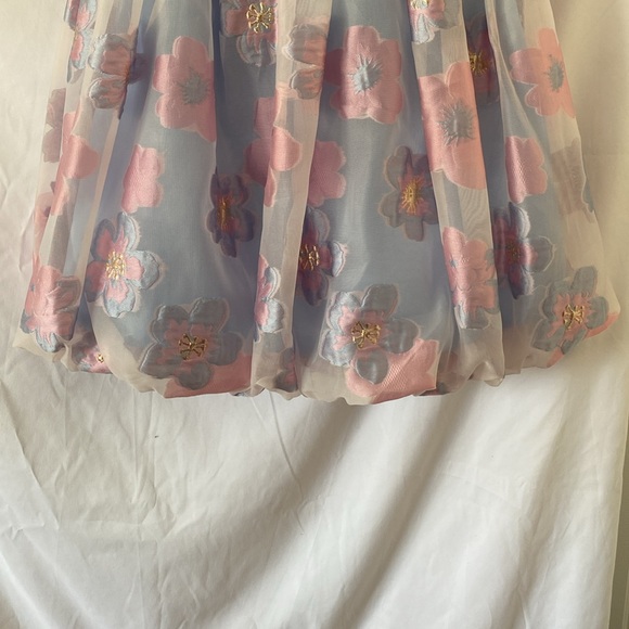 Floral Blue and Pink Dress - Picture 4 of 8